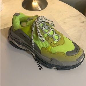 Balenciaga men's fluorescent gray sneakers